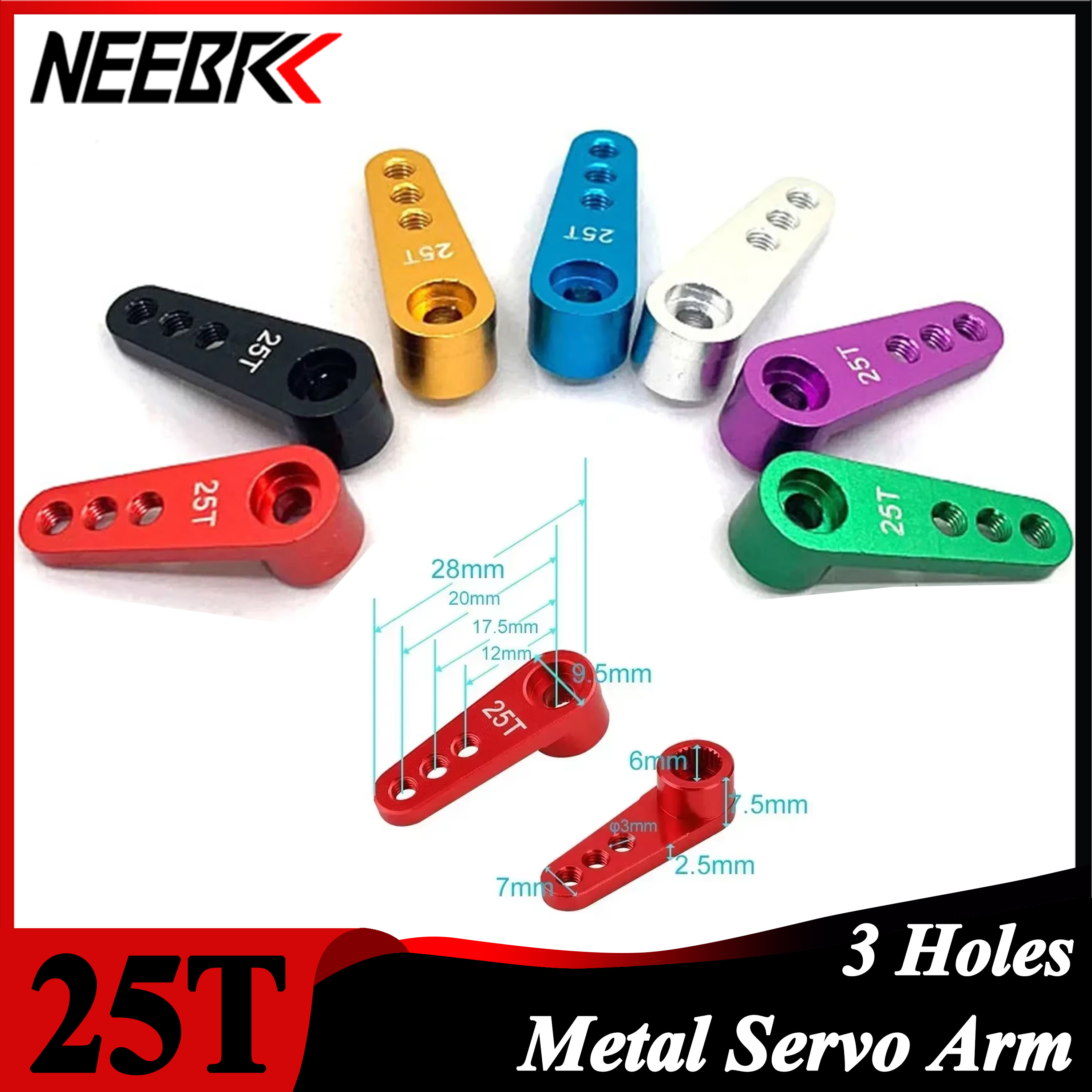 Kids Toys Remote Car - NEEBRC 25T Metal Servo Arm 3