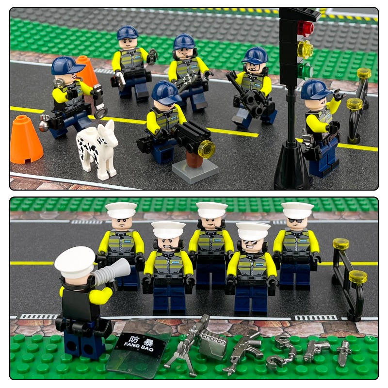 Kids Toys Deals - Trafficpolicebrigademiniature8215cross-border wholesale children assemble small particles