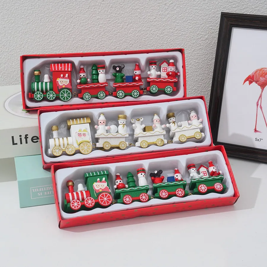Christmas Train Painted Wooden - Top Kids Xmas Toys 评论和价格